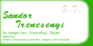 sandor trencsenyi business card