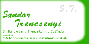 sandor trencsenyi business card